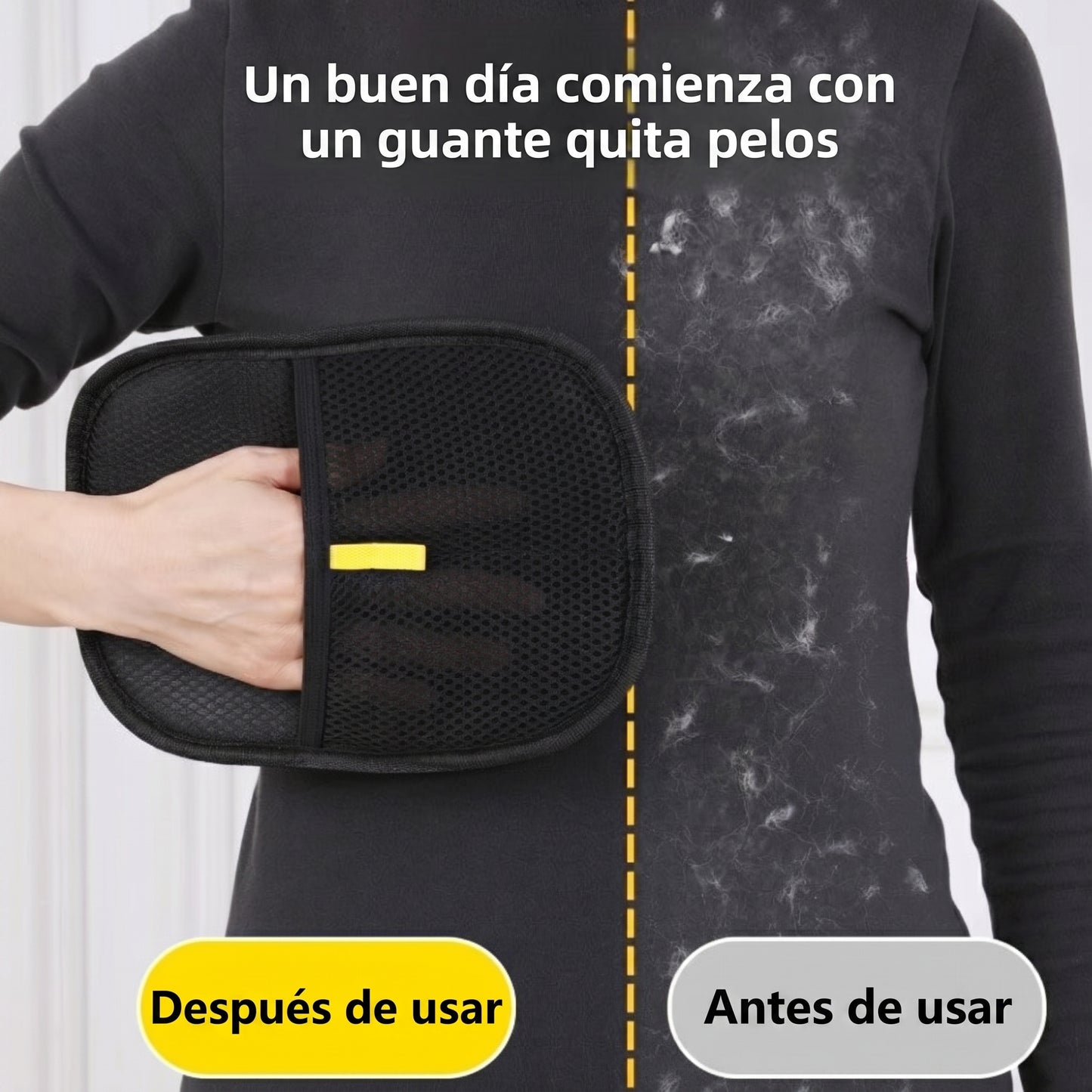 Guantes electrostáticos para eliminar el pelo de mascotas.