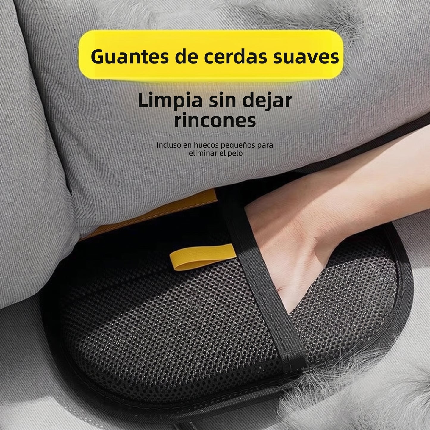 Guantes electrostáticos para eliminar el pelo de mascotas.
